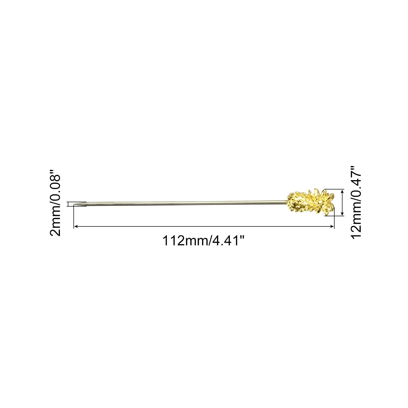 Metal Cocktail Toothpicks Pineapple Drink Picks Cocktail Skewers 5Pcs - 4.41