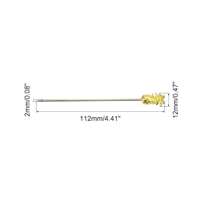 Metal Cocktail Toothpicks Pineapple Drink Picks Cocktail Skewers 5Pcs - 4.41" - Gold
