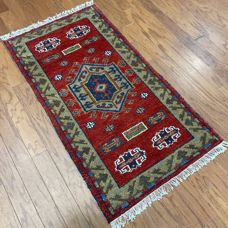 HERAT ORIENTAL Handmade Kazak Wool Rug - 2'2" x 3'11"