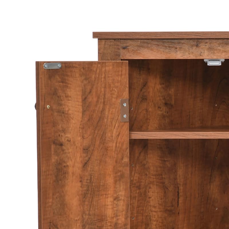Modern Stylish Triangle Corner Storage Cabinet with Two Adjustable Internal Shelves