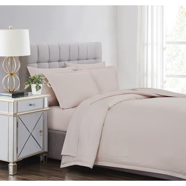 slide 1 of 25, Charisma Classic 310TC Sateen Dot 3 Piece Duvet Cover Set Blush - King