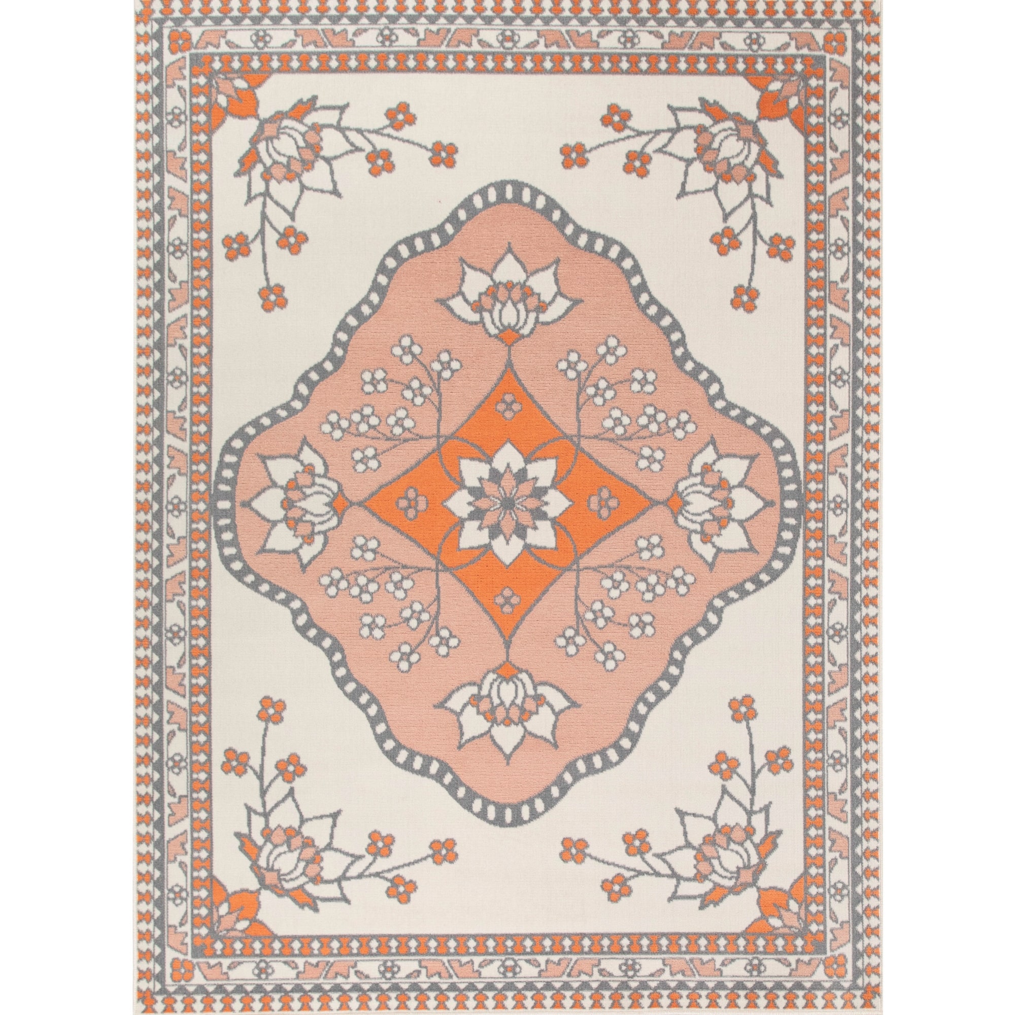 Morvarid Floral Medallion Area Rug