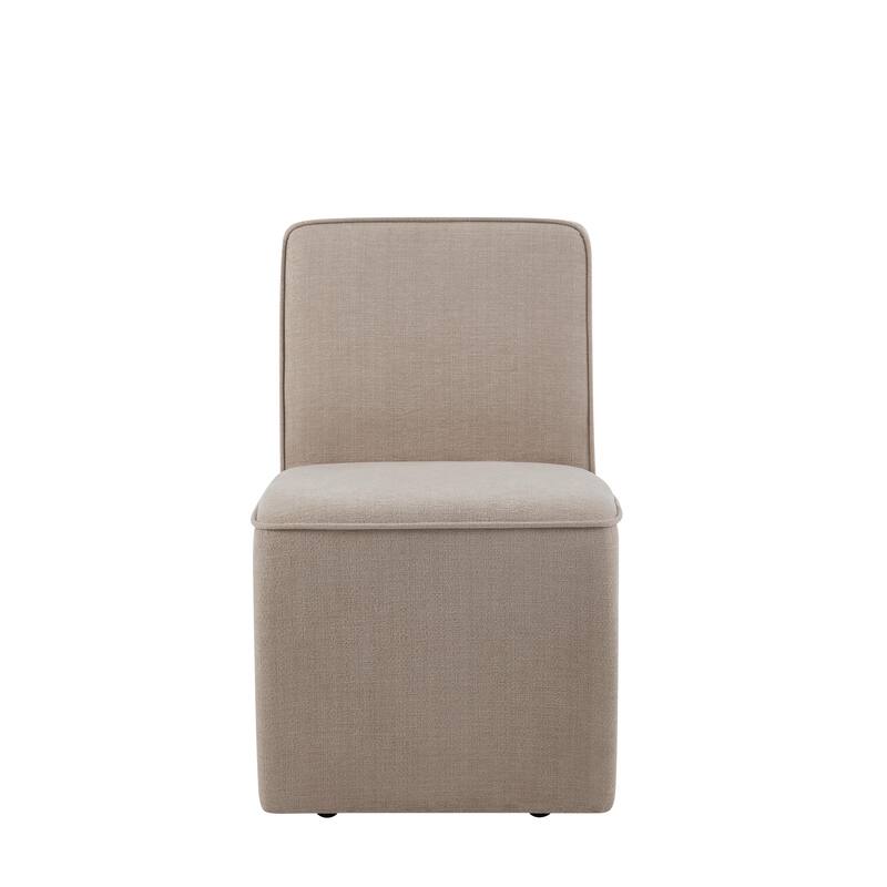 Modern 2 Piece Kitchen Dining Chair Set with Hidden Casters, Stain Resistant, Waterproof for Dining Room Kitchen Living Room