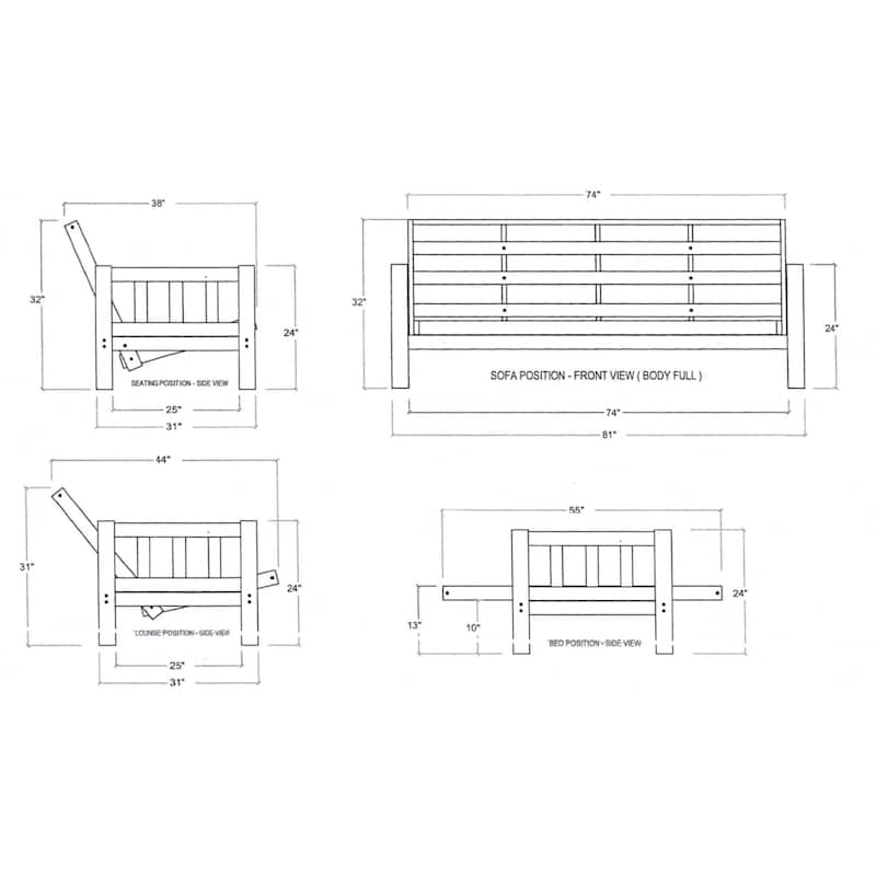 Somette Lodge Storage Futon Set in Natural Finish with Linen Mattress