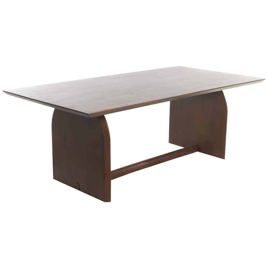 Mango Wood Mid Century Modern Dining Table with Arched Legs - Brown - Roche River Decor