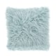 Mongolian Shaggy Faux Fur Throw Pillow - 18 X 18 - Ice blue