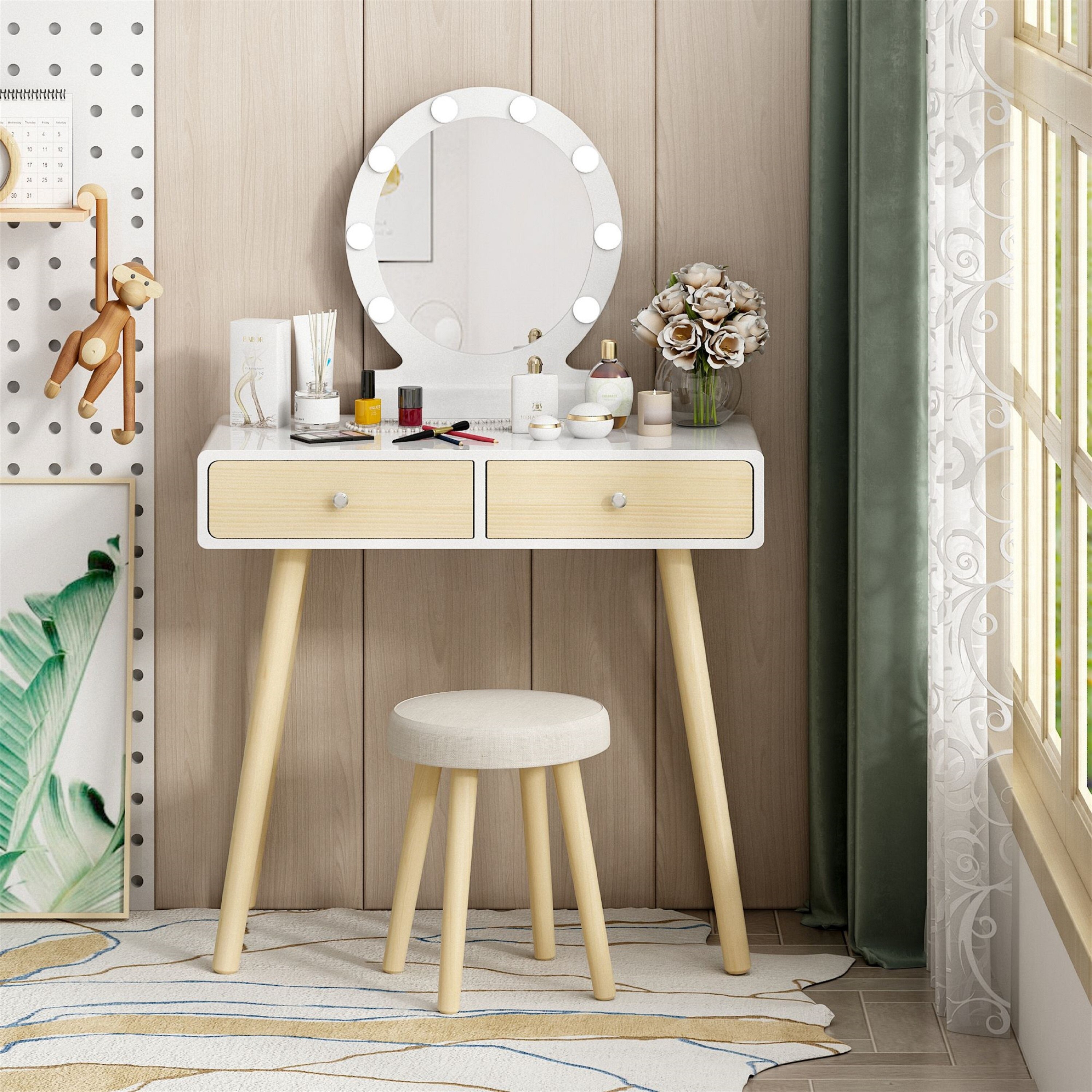 Double drawer dressing table discount