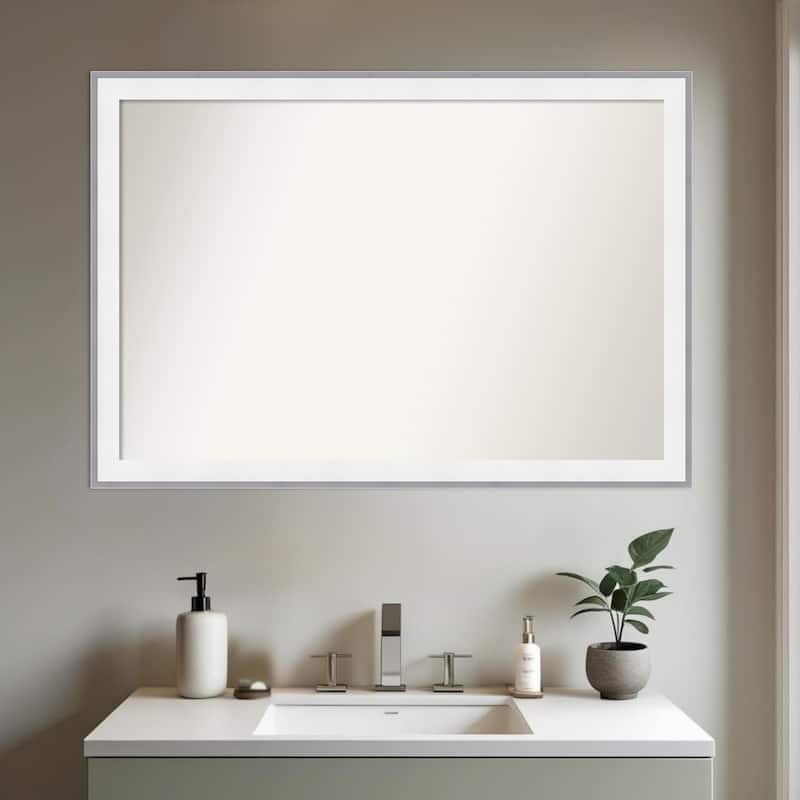 Maya Non-Beveled Framed Bathroom Vanity Wall Mirror