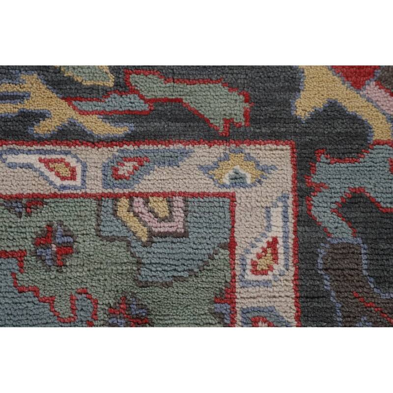 Blue Oushak Area Rug Handmade Oriental Wool Carpet - 8'1"x 9'10"