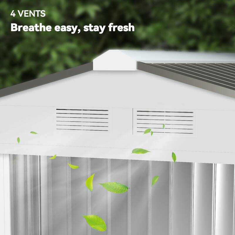 Outsunny 7'x4' Metal Outdoor Shed Organizer & Garden Storage with 4 Vents for Airflow & 2 Easy Sliding Doors