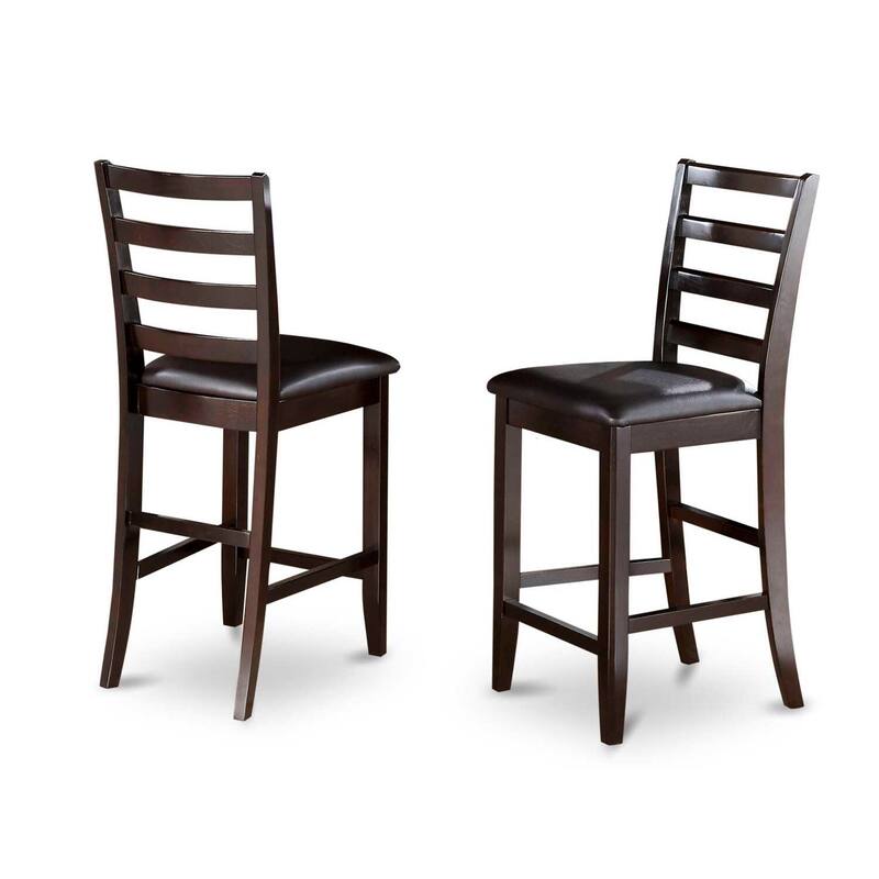 HomeStock 7-Piece Square Cappuccino Finish Solid Wood Top Dining Table with 6 Chairs with Lattice Back