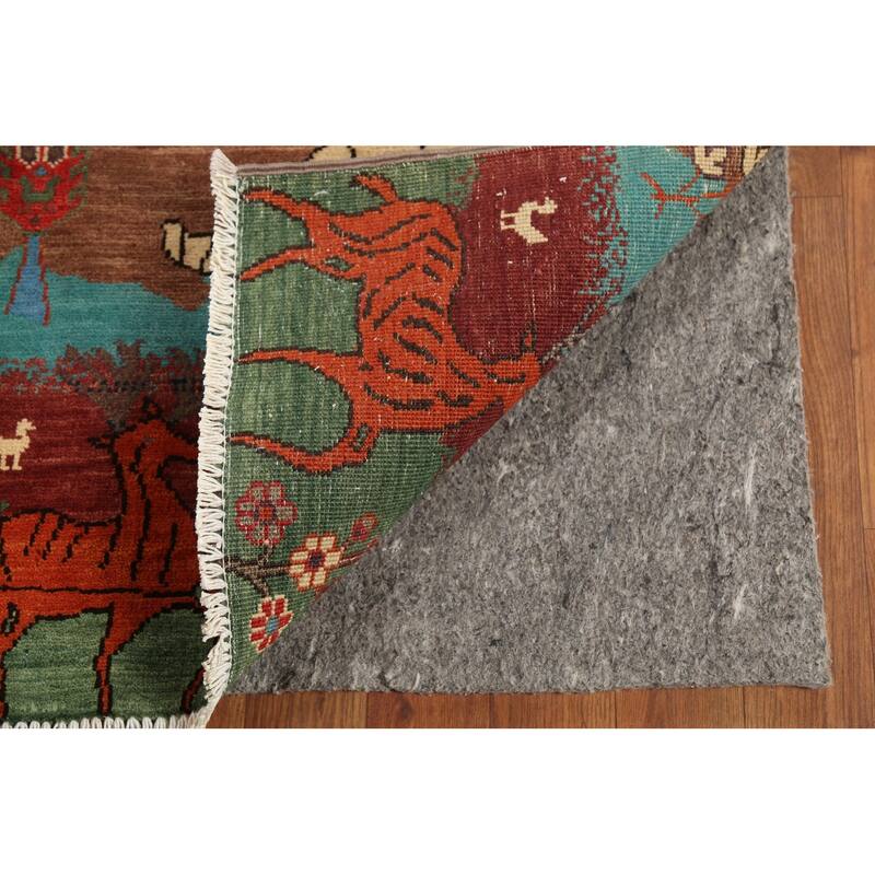 Animal Pictorial Kazak Oriental Accent Rug Handmade Wool Carpet - 2'1"x 2'10"