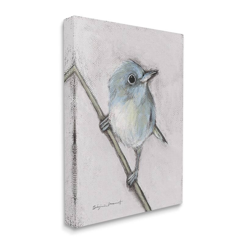 Stupell Wildlife Perched Bird Painting Canvas Wall Art by Stephanie Workman Marrott