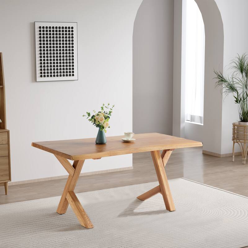 Crossbuck Live Edge Dining Table