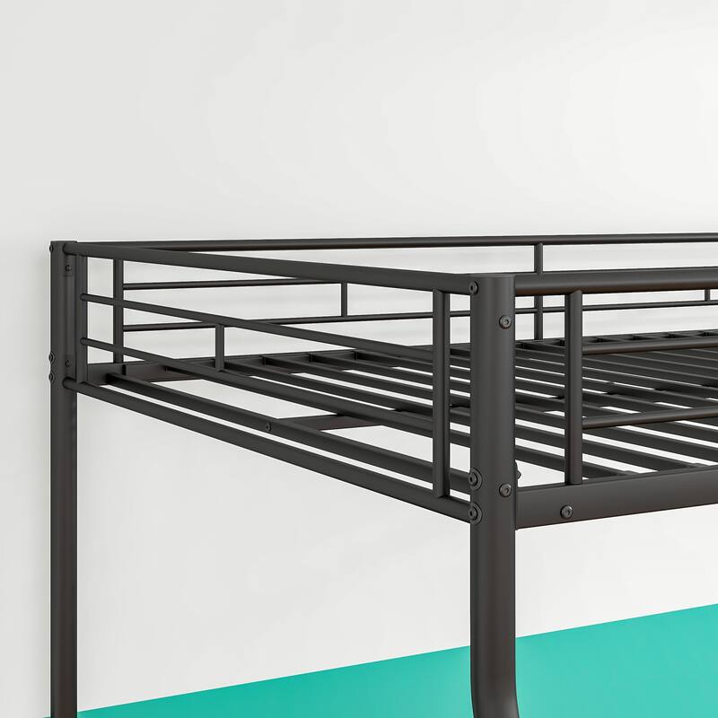 Sturdy Metal Full Over Queen Bunk Bed Frame, Noise-Free, No Box Spring Needed