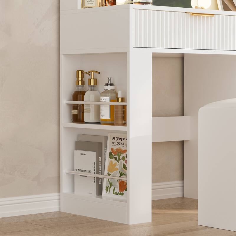 Meyreso Vanity Set With Lighted Mirror