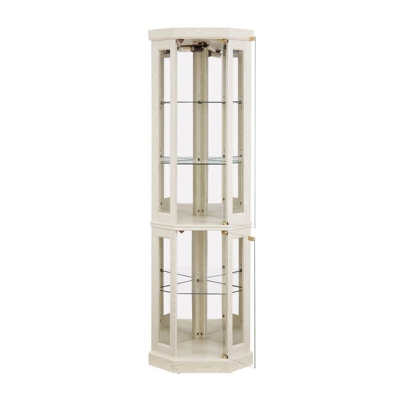 Corner Curio Cabinet with Lights-Stylish Glass Display Case for Living Room, Bar Storage & Collectibles