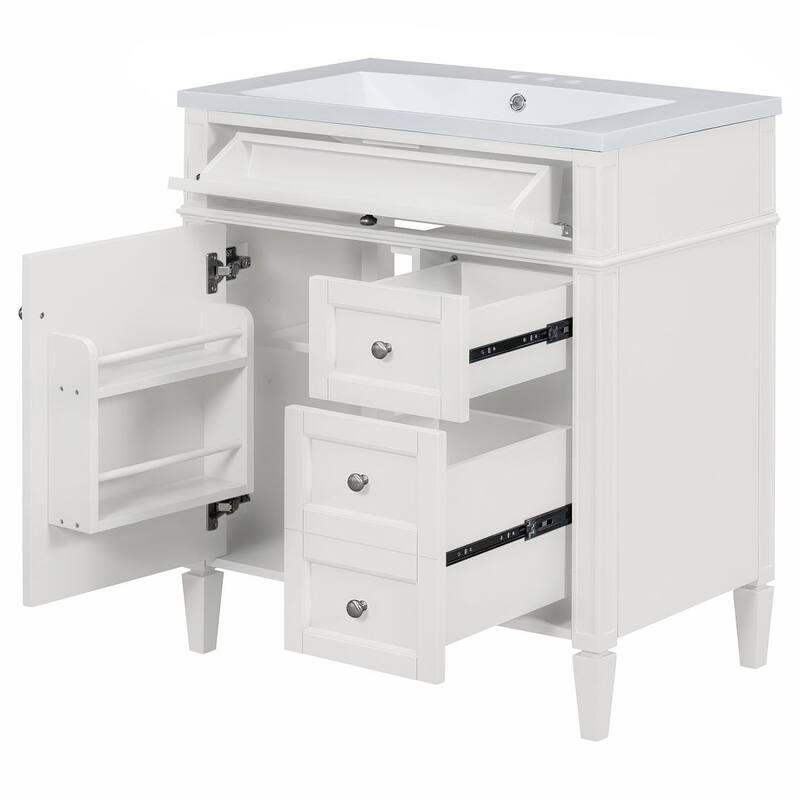 30'' Bathroom Vanity with Top Sink Set, Sink Bathroom Vanity