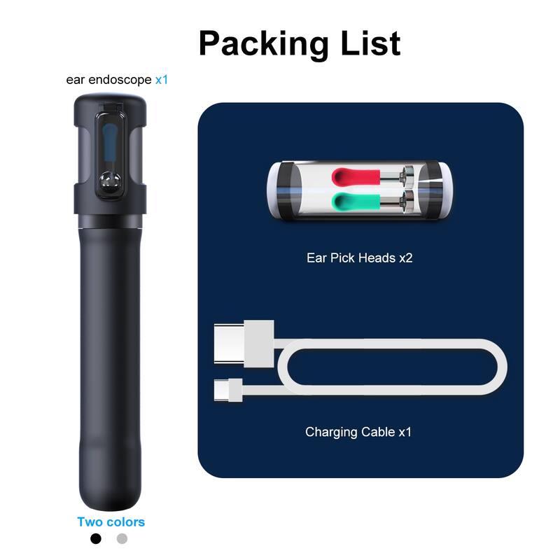 Scalable Ear Endoscope, Endoscope Camera with APP, Wifi connection - Black