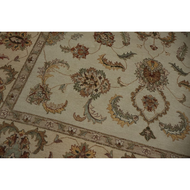 Hand Knotted Oriental 100% Wool Carpet Traditional All-Over Beige & Ivories Peshawar Area Rug - 12' 4'' X 8' 10''