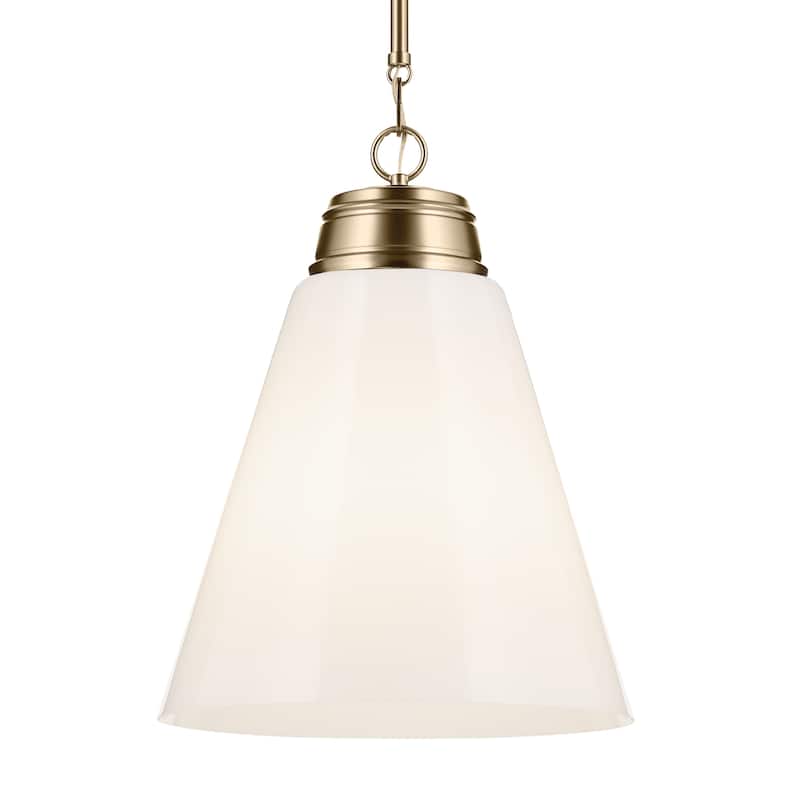 Kichler Lighting Marsailli 19.75" 1-Light Large Pendant with Opal Glass in Champagne Bronze - 15.75