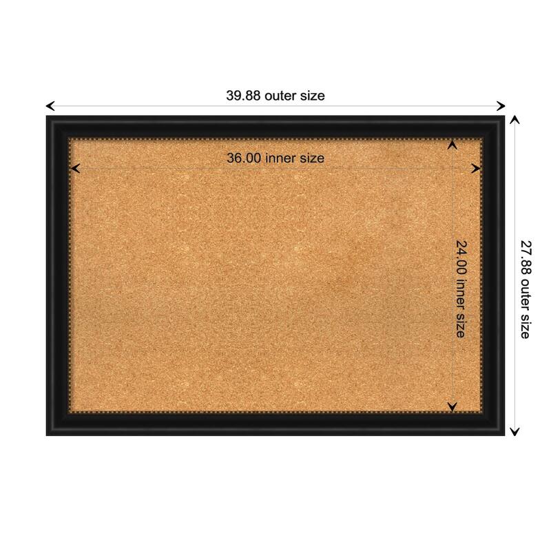 Manhattan Black Framed Cork Bulletin Memo Board
