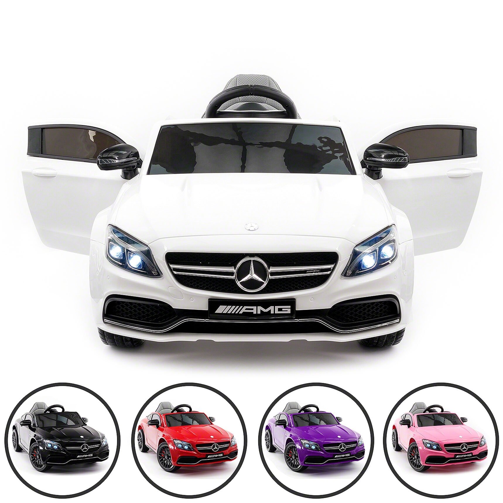 Mercedes Benz C63s 12v Kids Ride On Car With R C Parental Remote Overstock 32455626