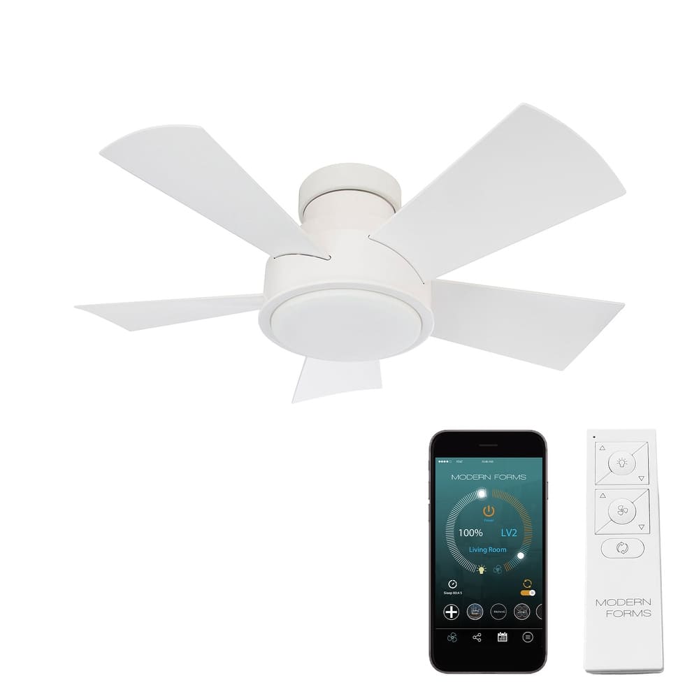Vox Indoor/Outdoor 5-Blade Smart Flush Mount Ceiling Fan 38in with 3000 LED and Remote Control - 38