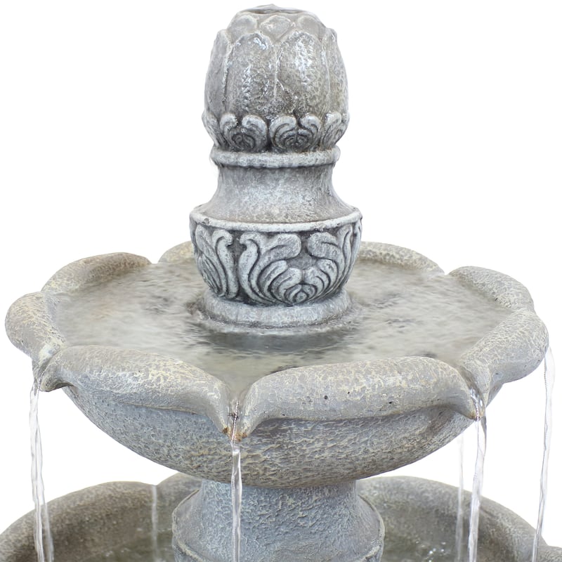 French Garden-Inspired 2-Tier Outdoor Water Fountain - Dusty Gray - 50"
