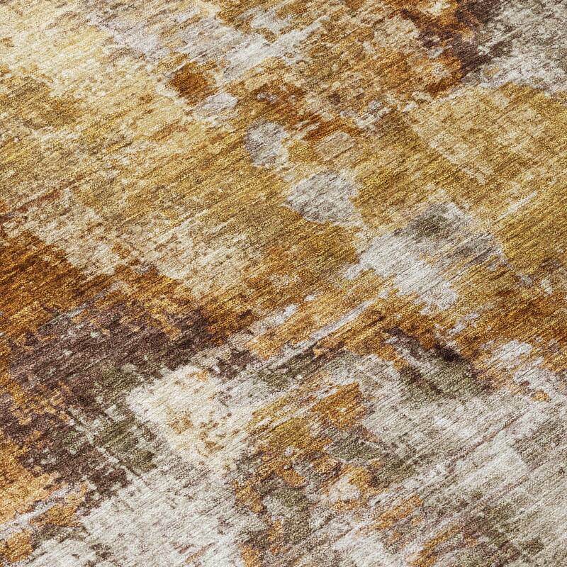 Machine Washable Indoor/ Outdoor Abstact Contemporary Chantille Rug