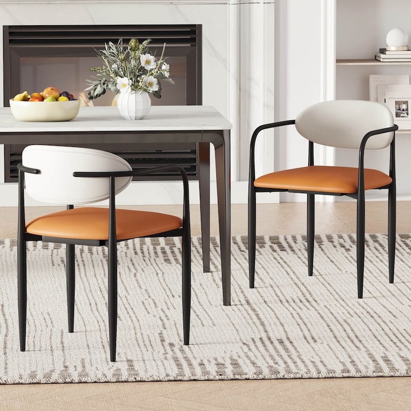 Costway Upholstered Dining Chairs Set of 2/4 with Cushioned Backrests