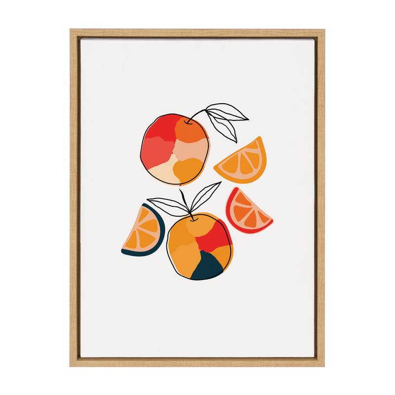 Kate and Laurel Sylvie Juicy Citrus Framed Canvas by Oris Eddu