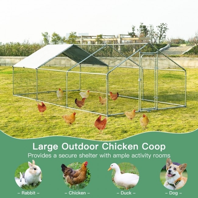 Large Walk in Shade Cage Chicken Coop with Roof Cover