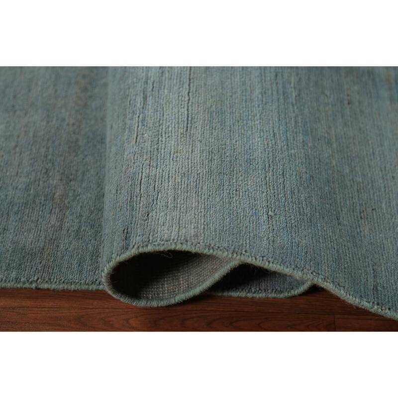 Aqua Blue Modern Gabbeh Oriental Area Rug Handmade Wool Carpet - 6'7" x 9'6"