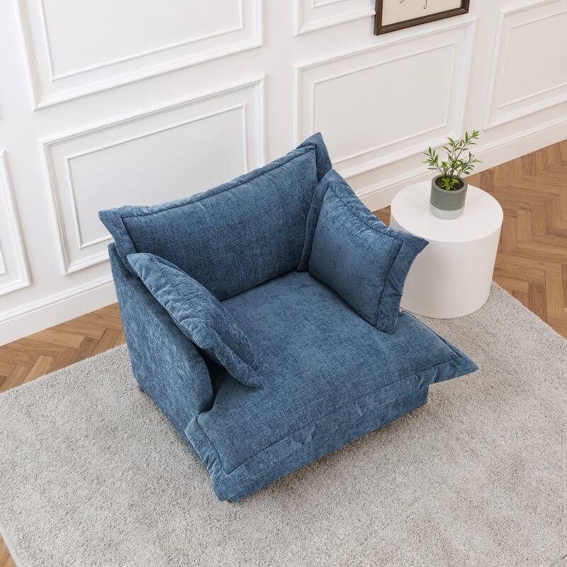 Upholstered Chenille Arm Club Chair Cloud corner cahir