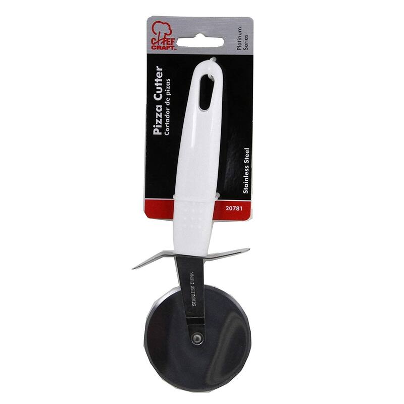 Chef Craft Pizza Cutter with 2.5" Stainless Steel Blade Slicer Wheel and Thumb Guard