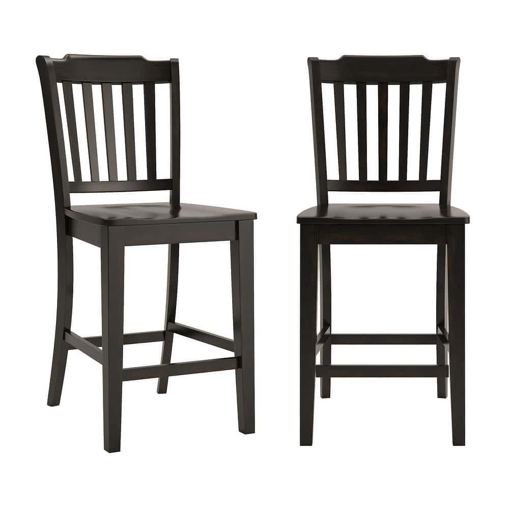 Ronda Slat Back Wood Counter Height Chairs (Set of 2)