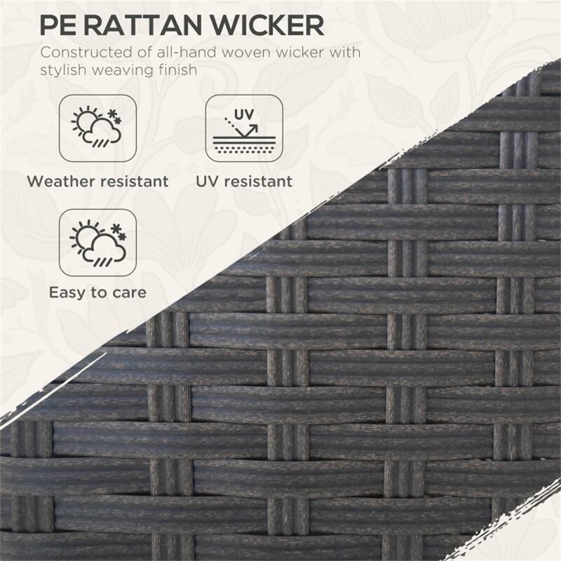 PE Rattan 3-Seat Outdoor Sofa with Cushions and Steel Frame - 89" W x 27.6" D x 28.1” H