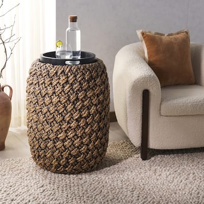 SAFAVIEH Couture Bayley Water Hyacinth Tray Top Accent Table (Fully Assembled) - 20Wx20Dx26H