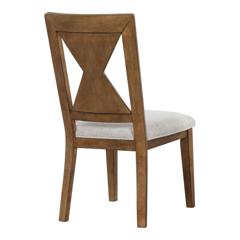 Furniture of America Synosin Farmhouse Rustic Oak Solid Wood Side Chairs (Set of 2)