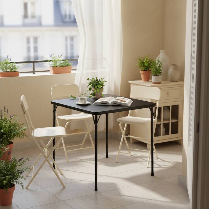 HOMYLIN 34" Square Folding Table with Sturdy Frame for Indoor/Outdoor