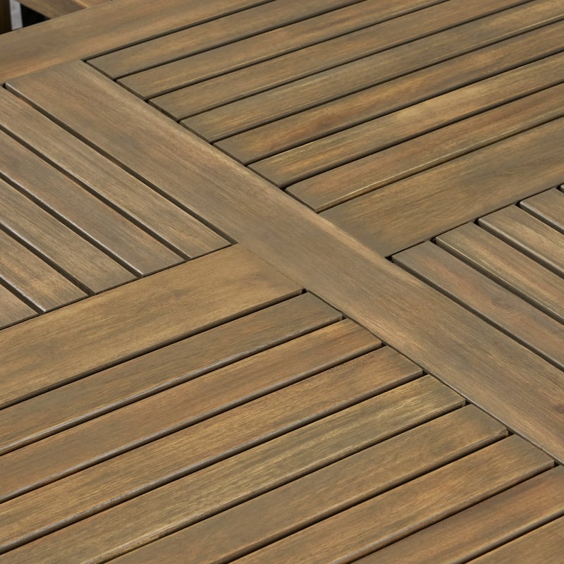 Arletta Outdoor Acacia Wood 6 Seater Patio Dining Set with Mesh Seats by Christopher Knight Home