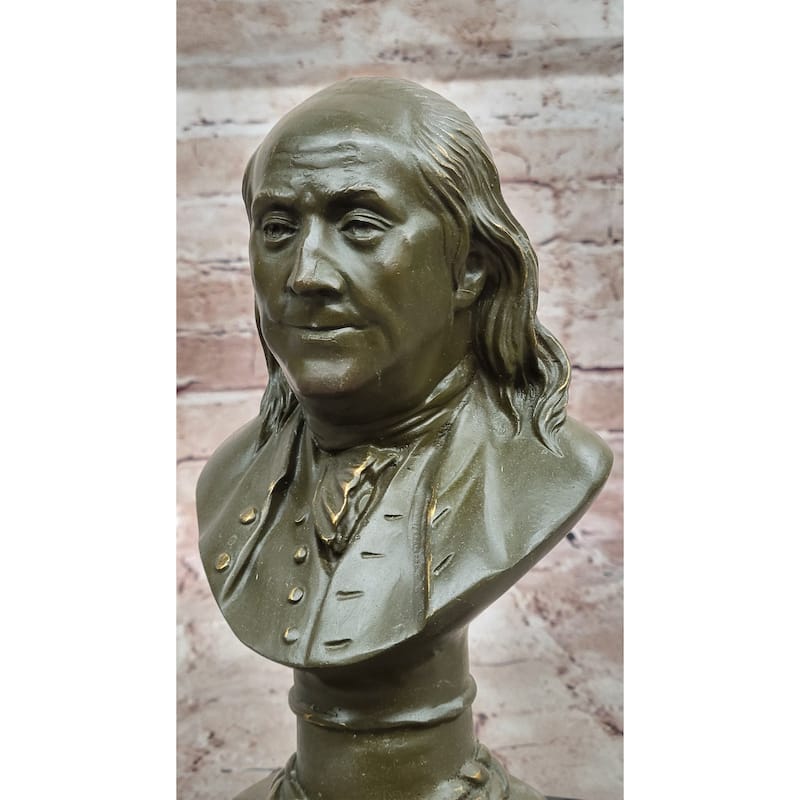 Benjamin Franklin Bronze Bust – Founding Father Sculpture
