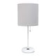 preview thumbnail 81 of 99, Porch & Den Custer Metal/ Fabric Lamp with Charging Outlet Grey on White base