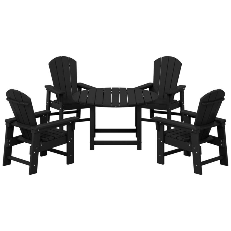Laguna Kids Adirondack 5-Piece Round Table Dining Set - Black