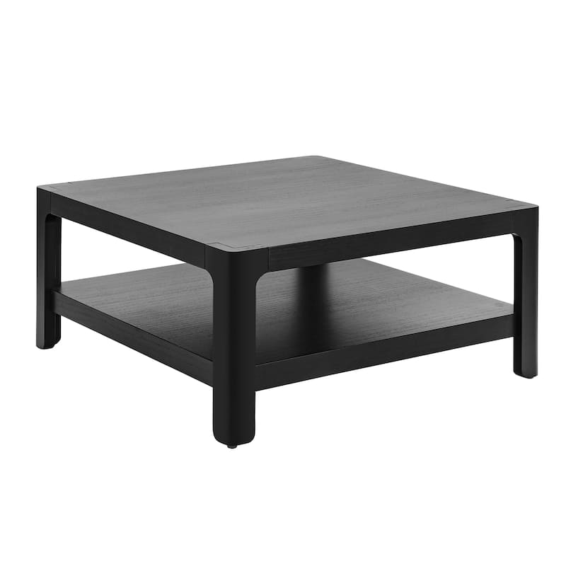 Modern Farmhouse Coffee Table with Soft Rounded Profile, Perfect for Living Room & Lounge
