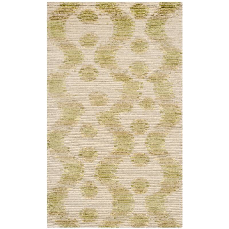 Martha Stewart by SAFAVIEH Ikat Marsh Silk/ Wool Rug - 5'6" x 8'6" - Ginkgo