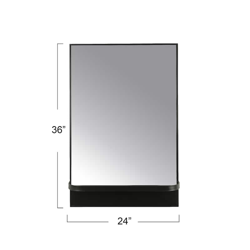 Iron and Glass Reflective Wall Mirror