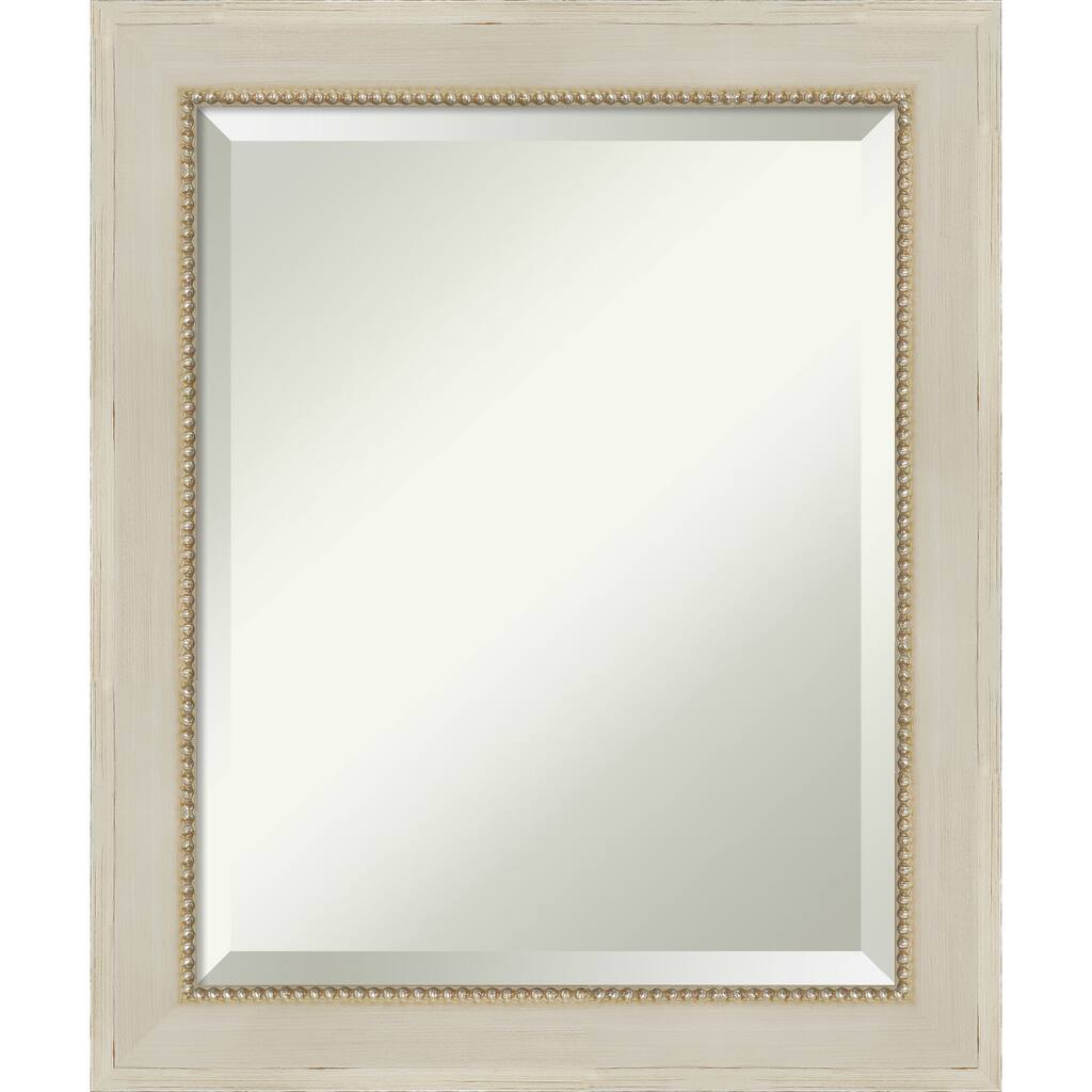 Beveled Wood Wall Mirror - Parthenon Cream Frame - Parthenon Cream