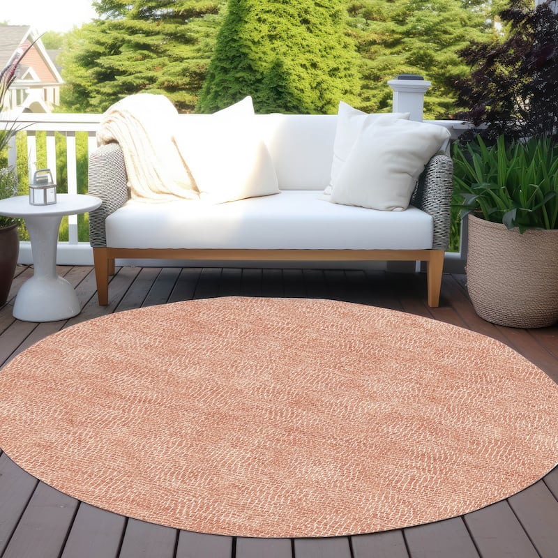 Machine Washable Indoor/ Outdoor Solid Modern Chantille Rug